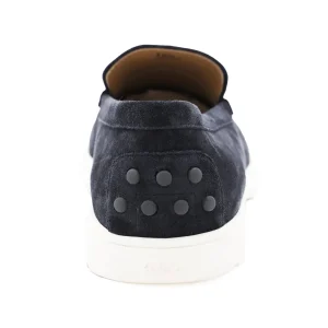 NAVY BLUE LEATHER LOAFERS