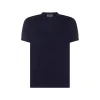 NAVY BLUE VISCOSE BLEND T-SHIRT
