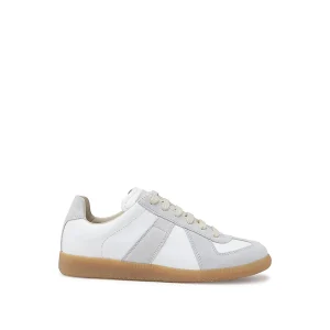 OFF WHITE LEATHER AND GREY REPLICA SNEAKERS