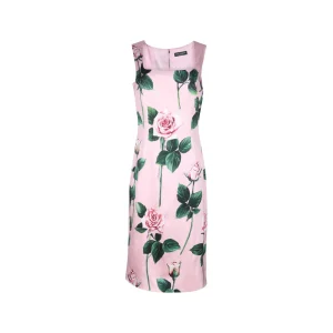 PINK AND GREEN VISCOSE BLEND DRESS