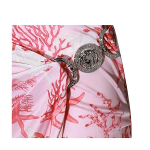 PINK AND WHTE VISCOSE SKIRT