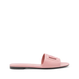 PINK LEATHER DG MILLENNIALS SLIDES