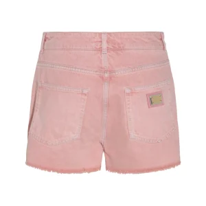 POWDER PINK COTTON DENIM SHORTS