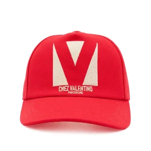 RED AND CREAM COTTON BASEBALL CAP