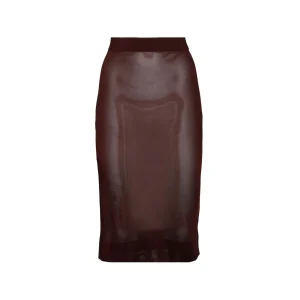 RED VISCOSE MIDI SKIRT