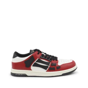 RED, WHITE AND BLACK LEATHER SNAKE SKEL SNEAKERS