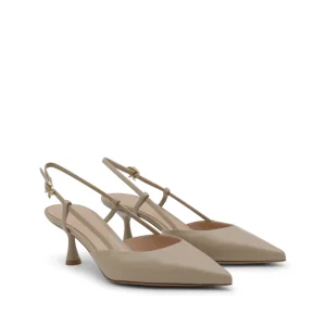 SAND LEATHER PUMPS