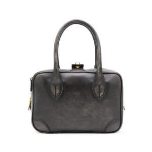 UDED BLACK LEATHER TOP HANDLE BAG