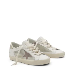 WHITE AND BEIGE LEATHER SUPER STAR SNEAKERS