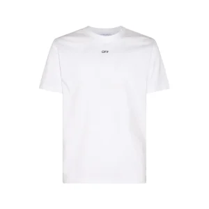WHITE AND BLACK COTTON LOGO T-SHIRT