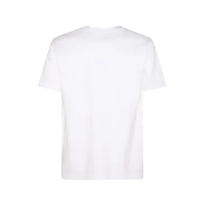 WHITE AND BLACK COTTON LOGO T-SHIRT