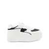 WHITE AND BLACK LEATHER SNEAKERS