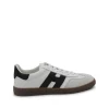 WHITE AND BLACK LEATHER SNEAKERS