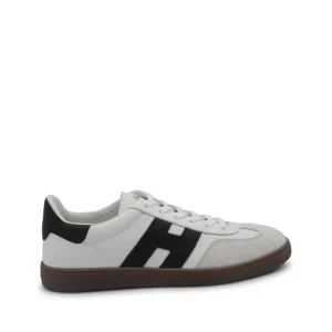 WHITE AND BLACK LEATHER SNEAKERS