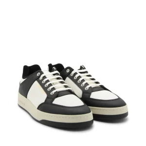 WHITE AND BLACK LEATHER SL/61 SNEAKERS