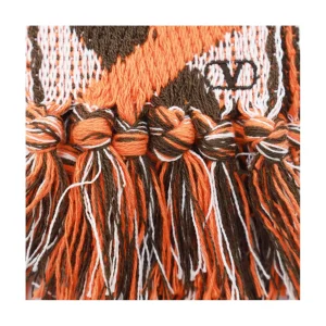 WHITE AND BROWN COTTON SCARVES