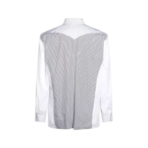 WHITE AND GREY COTTON SHIRT