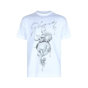 WHITE AND GREY COTTON T-SHIRT