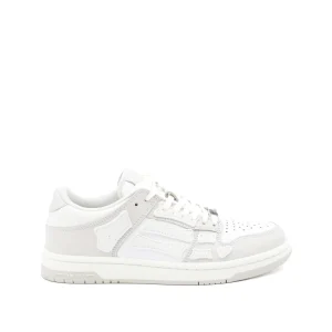 WHITE AND GREY LEATHER SNEAKERS