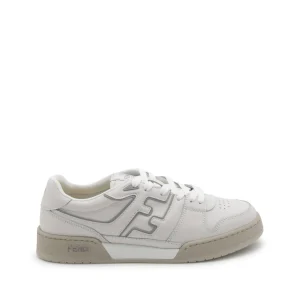 WHITE AND GREY LEATHER SNEAKERS