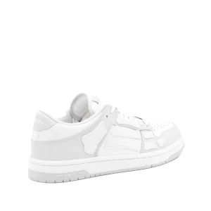 WHITE AND GREY LEATHER SNEAKERS