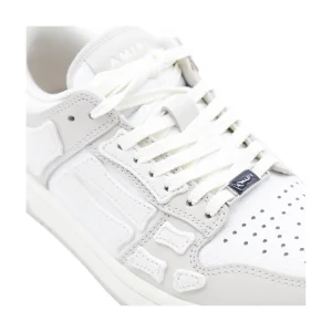 WHITE AND GREY LEATHER SNEAKERS
