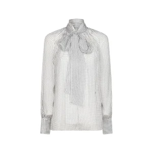 WHITE AND GREY SILK SHIRT