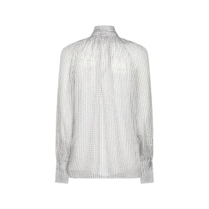WHITE AND GREY SILK SHIRT