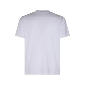 WHITE COTTON BLEND T-SHIRT