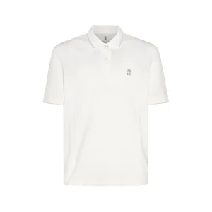 WHITE COTTON POLO SHIRT