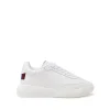 WHITE FAUX LEATHER LOOP SNEAKERS