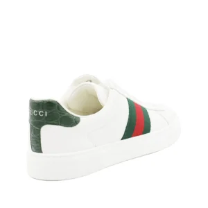 WHITE, GREEN AND RED LEATHER SNEAKERS