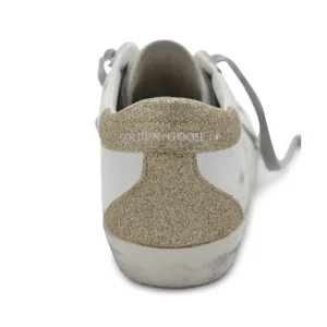 WHITE ICE AND GOLD LEATHER SUPER-STAR SNEAKERS