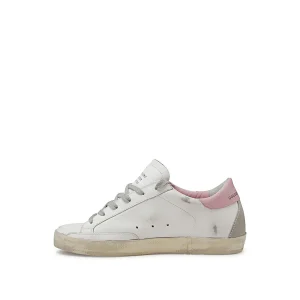 WHITE ICE AND PINK LEATHER SUPER STAR SNEAKERS
