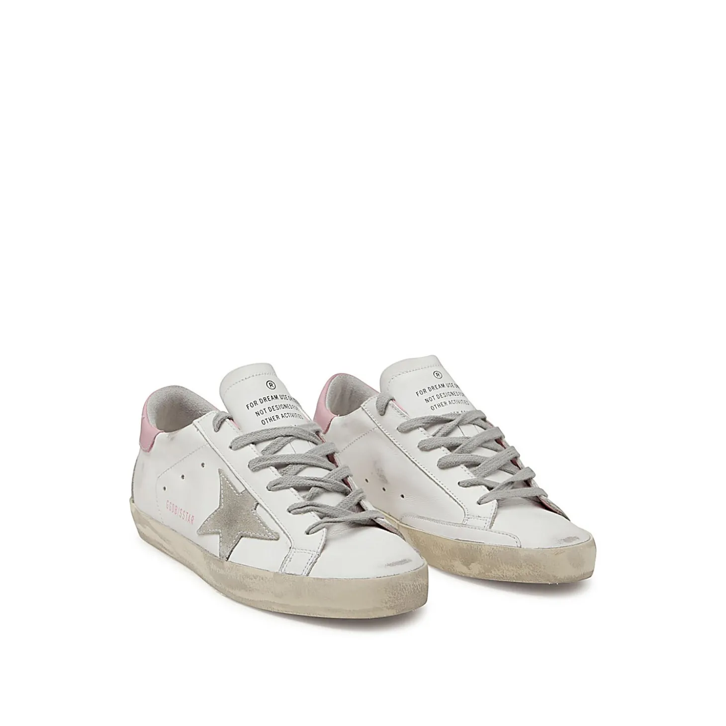 white_ice_and_pink_leathe_2.webp WHITE ICE AND PINK LEATHER SUPER STAR SNEAKERS