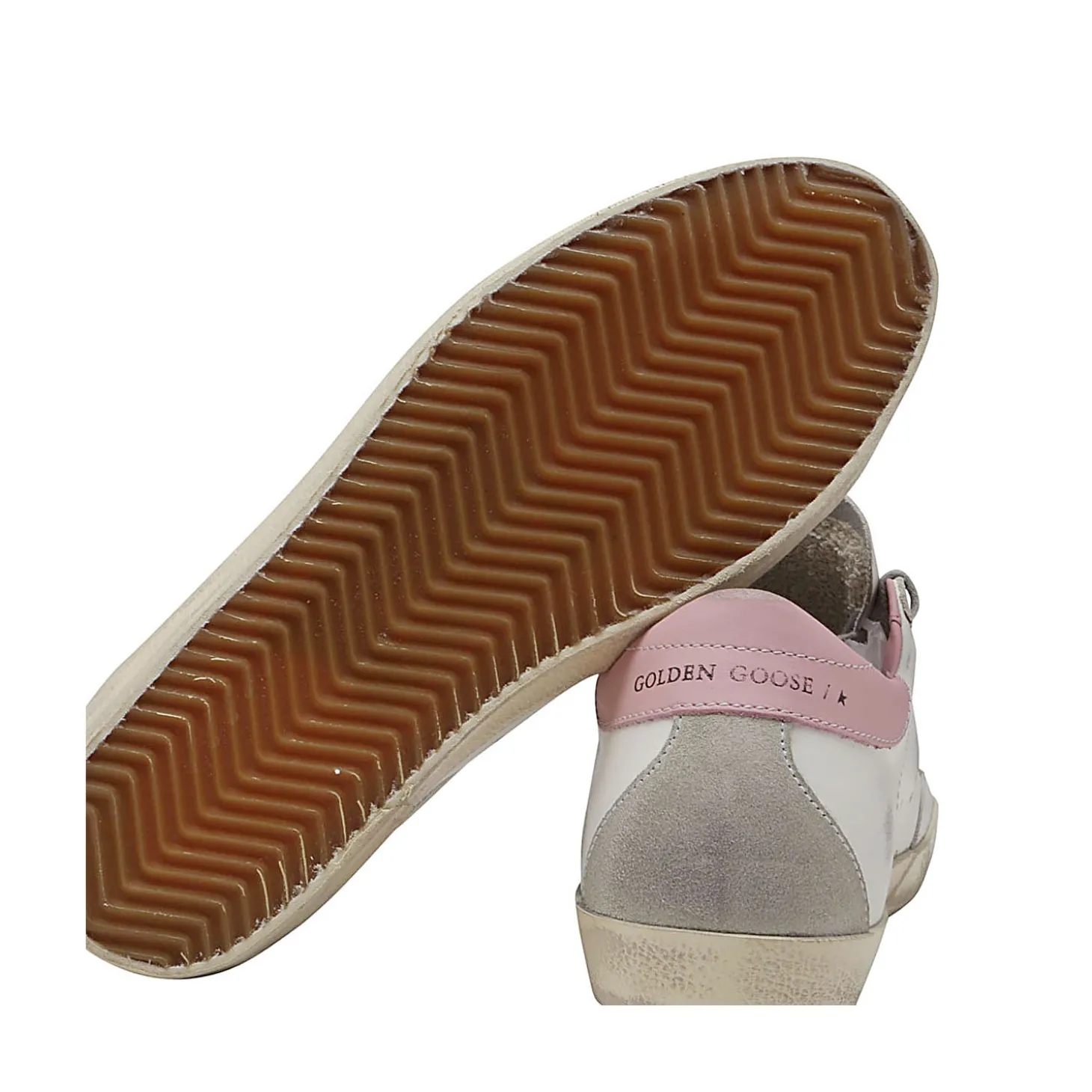 white_ice_and_pink_leathe_3.webp WHITE ICE AND PINK LEATHER SUPER STAR SNEAKERS