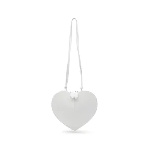 WHITE LEATHER COEUR SHOULDER BAG