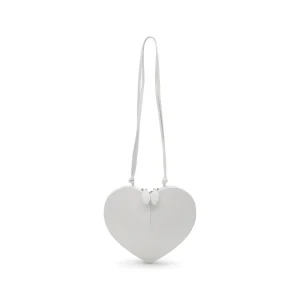 WHITE LEATHER COEUR SHOULDER BAG