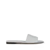 WHITE LEATHER DG MILLENNIALS SLIDES