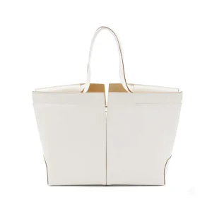 WHITE LEATHER TOP HANDLE BAG