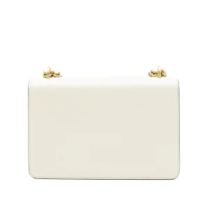 WHITE LEATHER VAIN SHOULDER BAG