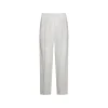 WHITE LINEN VISCOSE BLEND PANTS