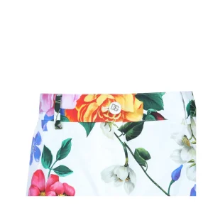 WHITE MULTICOLOUR COTTON SHORTS