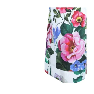 WHITE MULTICOLOUR COTTON SHORTS