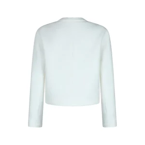 WHITE WOOL CASUAL JACKET